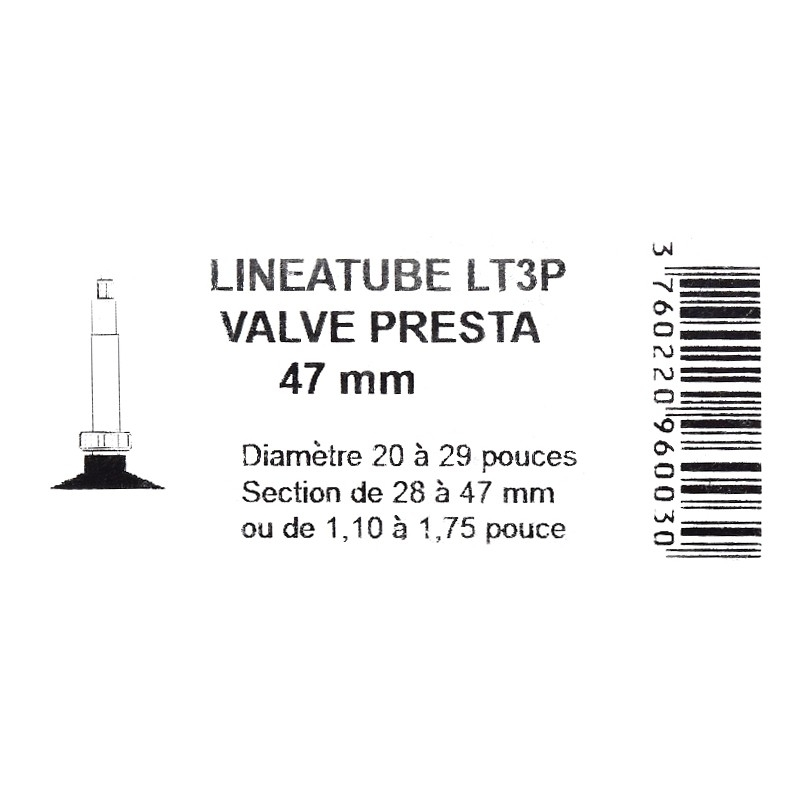 Lineatube Chambre à Air Linéaire Valve Presta 20 à 29" Largeur 28 à 47 Mm – Image 2