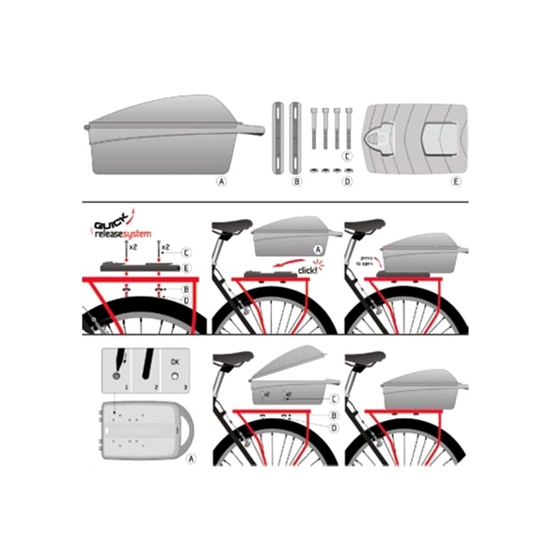POLISPORT Coffre De Vélo Sur Porte Bagage – Image 2